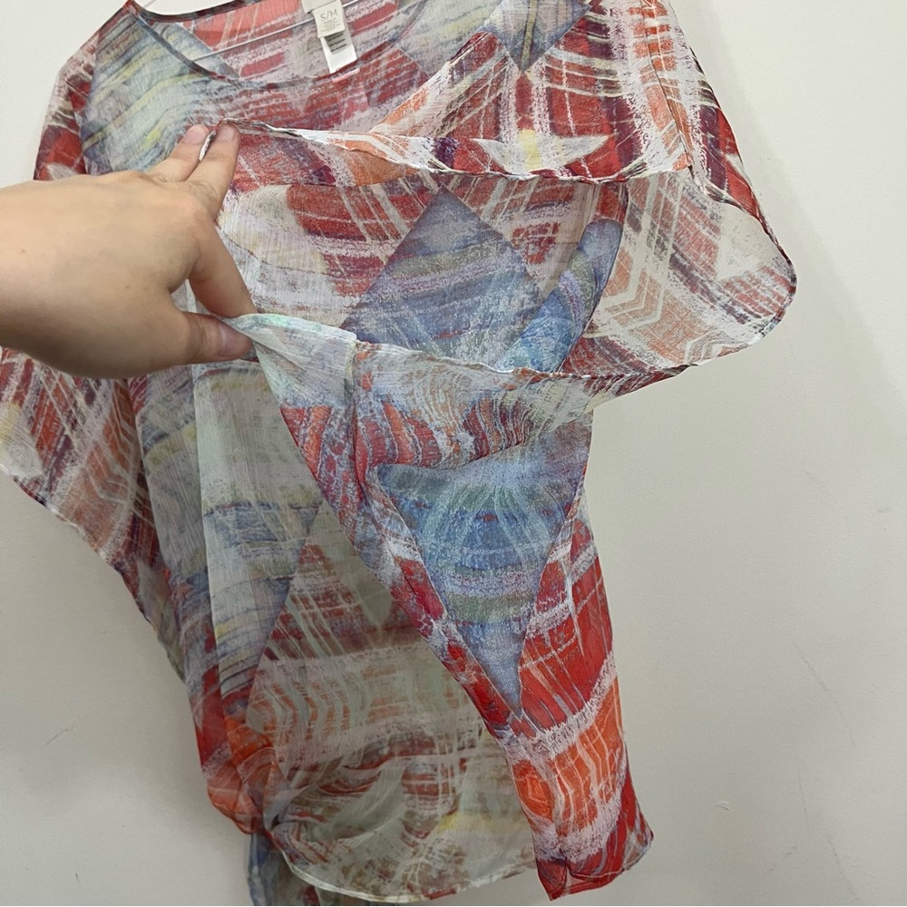 Chico's Vibrant Geometric Swim Suit Coverup Small Medium - Picture 9 of 13